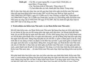 Công văn 3084/BTC-NSNN 2007 ghi chép báo cáo kết quả thực hiện kiến nghị Kiểm toán Nhà nước
