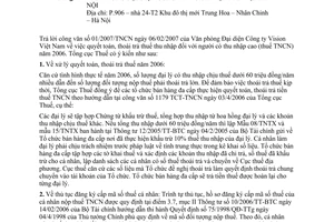 Công văn  957/TCT-TNCN  quyết toán, thoái trả thuế TNCN