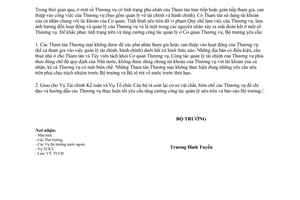 Công văn 1562/TM-TCCB 2007 tăng cường quản lý ở Cơ quan Thương vụ