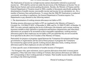 Official Dispatch No. 937/TCT-TNCN, On 2006 personal income tax finalization