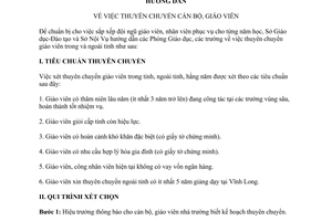 Hướng dẫn 303/HDLN.SGD-ĐT-SNV thuyên chuyển cán bộ giáo viên