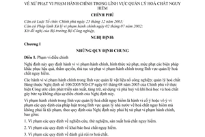 Nghị định 31/2007/NĐ-CP xử phạt vi phạm hành chính trong quản lý hoá chất nguy hiểm