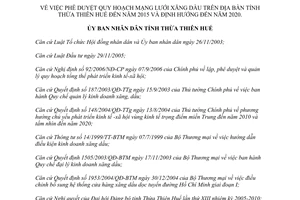 Quyết định 663/QĐ-UBND 2007 Quy hoạch mạng lưới xăng dầu Thừa Thiên Huế 2015 2020