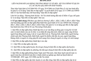 Hướng dẫn liên ngành 350/HDLN-SLĐTBXH-STC quản lý sử dụng quỹ đền ơn đáp nghĩa Hà Tĩnh 2007