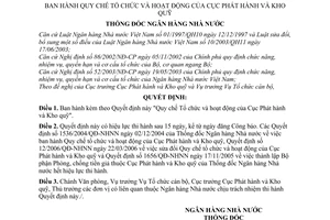 Quyết định 10/2007/QĐ-NHNN quy chế tổ chức hoạt động cục phát hành kho quỹ