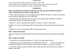 Nghị định 32/2007/NĐ-CP mức trợ cấp, phụ cấp ưu đãi đối với người có công với cách mạng