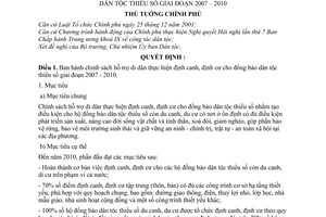 Quyết định 33/2007/QĐ-TTg Chính sách hỗ trợ di dân định canh, định cư đồng bào dân tộc thiểu số giai đoạn 2007 – 201