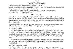 Quyết định 31/2007/QĐ-TTg tín dụng hộ gia đình sản xuất kinh doanh vùng khó khăn