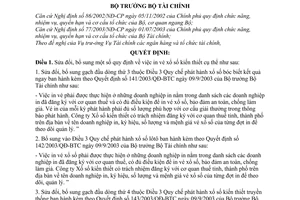 Quyết định 10/2007/QĐ-BTC Sửa đổi quy định in vé xổ số kiến thiết