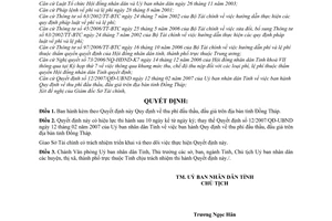 Quyết định 19/2007/QĐ-UBND thu phí đấu thầu, đấu giá