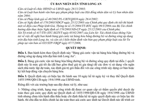 Quyết định 11/2007/QĐ-UBND bảng giá cước vận tải hàng hóa bằng đường bộ