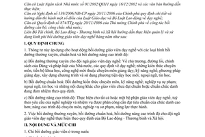 Thông tư liên tịch 16/2007/TTLT-BTC-BLĐTBXH hướng dẫn quản lý sử dụng kinh phí bồi dưỡng giáo viên dạy nghề