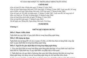 Nghị định 35/2007/NĐ-CP giao dịch điện tử trong hoạt động ngân hàng