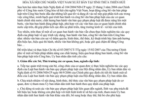 Chỉ thị 13/2007/CT-UBND nâng cao chất lượng ban hành văn bản quy phạm pháp luật Thừa Thiên Huế