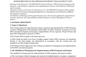 Circular No. 03/2007/TT-BKH on guiding the organizational structure, functions