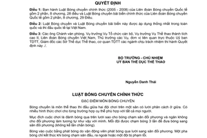 Quyết định 488/QĐ-UBTDTT  Luật Bóng chuyền bãi biển quốc tế