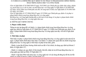 Thông tư 02/2007/TT-BKHCN vi phạm hành chính hoạt động khoa học công nghệ hướng dẫn thi hành Nghị định 127/2004/NĐ-CP