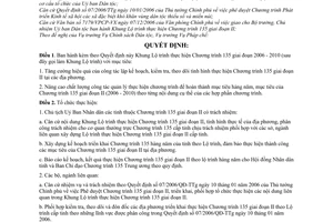 Quyết định 74/2007/QĐ-UBDT Khung Lộ trình Chương trình 135 giai đoạn II 2006 - 2010