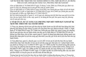 Thông tư 19/2007/TT-BTC xử lý tang vật phương tiện hết thời hạn tạm giữ tịch thu thu nộp quản lý SD phí lưu giữ bảo quản tang vật phương tiện tạm giữ