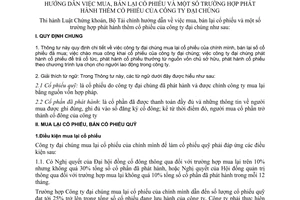Thông tư 18/2007/TT-BTC hướng dẫn mua, bán lại cổ phiếu phát hành thêm cổ phiếu công ty đại chúng
