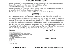 Quyết định 13/2007/QĐ-BCN Quy trình Xử lý sự cố hệ thống điện quốc gia