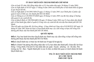 Quyết định 44/2007/QĐ-UBND Danh mục cây cấm trồng hạn chế trồng đường phố thành phố Hồ Chí Minh