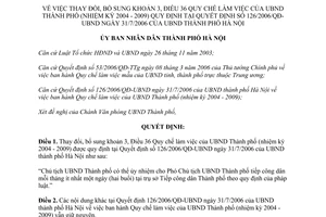 Quyết định 32/2007/QĐ-UBND Quy chế làm việc Ủy ban nhân dân thành phố Hà Nội