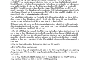 Chỉ thị 08/2007/CT-UBND thực hiện tiết kiệm điện sản xuất sinh hoạt Hải Dương
