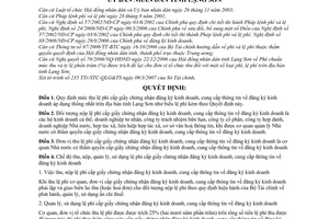 Quyết định 09/2007/QĐ-UB mức thu chế độ thu nộp,quản lý sử dụng lệ phí