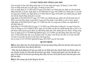 Quyết định 12/2007/QĐ-UB  mức thu chế độ thu nộp, quản lý sử dụng lệ phí