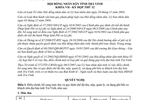 Nghị quyết 07/2007/NQ-HĐND mức thu, chế độ quản lý, sử dụng phí bến xe khách