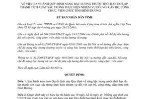 Quyết định số 26/2007/QĐ-UBND nâng bậc lương trước thời hạn cho cán bộ công chức