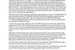 Chỉ thị 05/2007/CT-UBND ứng dụng phát triển công nghệ thông tin Bình Phước