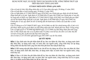 Quyết định 15/2007/QĐ-UB  mức thu chế độ thu nộp quản lý sử dụng phí thẩm định