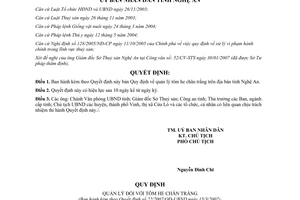 Quyết định 22/2007/QĐ-UBND quản lý tôm he chân trắng Nghệ An