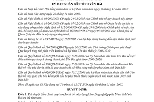 Quyết định 328/QĐ-UBND năm 2007 phê duyệt điều chỉnh quy hoạch chi tiết xây dựng