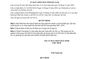 Quyết định 06/2007/QĐ-UBND tiêu chuẩn đánh giá xếp loại chính quyền cơ sở vững mạnh Hà Nam 2007 2010
