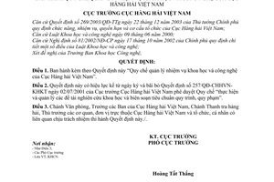 Quyết định 138/QĐ-CHHVN Quy chế quản lý nhiệm vụ khoa học công nghệ Cục Hàng hải Việt Nam