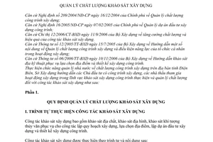 Hướng dẫn 98/HD-SXD quản lý chất lượng khảo sát xây dựng