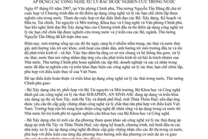 Thông báo 50/TB-VPCP ý kiến kết luận Thủ tướng Nguyễn Tấn Dũng họp áp dụng công nghệ xử lý rác nghiên cứu trong nước