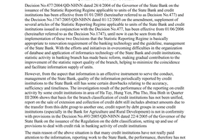 Directive No. 02/2007/CT-NHNN of March 20, 2007, on the intensification of measures of improving statistic reporting quality in banking area