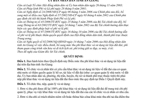 Quyết định 14/2007/QĐ-UBND mức thu phí khai thác sử dụng tài liệu đất đai tỉnh An Giang