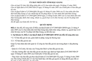 Quyết định 04/2007/QĐ-UBND sửa đổi Quyết định 47/2005/QĐ-UBND chức năng, nhiệm vụ, quyền hạn tổ chức bộ máy Sở Tư pháp tỉnh Hậu Giang