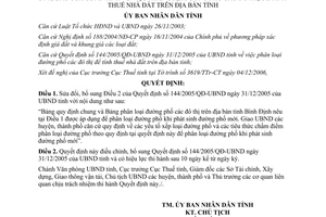 Quyết định 07/2007/QĐ-UBND bổ sung Quyết định 144/2005/QĐ-UBND Bình Định