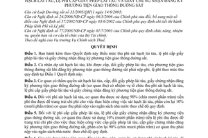 Quyết định 17/2007/QĐ-BTC mức chế độ thu, nộp, quản lý, sử dụng phí sát hạch lái tàu, lệ phí cấp giấy phép lái tàu chứng nhận phương tiện đường sắt