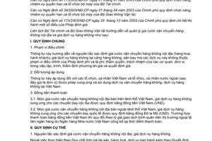 Thông tư liên tịch 22/2007/TTLT/BTC-BGTVT hướng dẫn quản lý giá cước vận chuyển hàng không nội địa