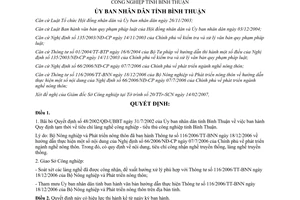 Quyết định 776/QĐ-UBND 2007 bỏ 48/2002/QĐ-UBBT tiêu chí làng nghề tiểu thủ công nghiệp Bình Thuận