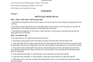 Nghị định 41/2007/NĐ-CP xây dựng ngầm đô thị