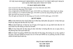 Quyết định 186/2007/QĐ-UBND  phân cấp quản lý và thực hiện quy hoạch xây dựng