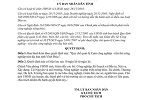 Quyết định 20/2007/QĐ-UBND Quy chế quản lý Cụm công nghiệp tiểu thủ công nghiệp